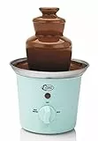 Bestron Fuente de chocolate con 3 niveles, pequeña fuente de chocolate con función de mantenimiento del calor, 60 vatios, color: verde