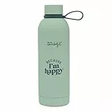 Mr. Wonderful - Botella térmica 550 ml - Because I'm happy - Botella de Agua de Acero Inoxidable - Botella con CIerre Hermético y Libre de BPA - Capacidad 550 ml