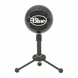 Logitech for Creators Blue Snowball Micrófono de Condensador USB para Grabaciones, Streaming, Podcasting, Gaming, PC, Mac, Patrones de Captación Cardioide y Omnidireccional, Diseño Retro - Negro