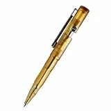 SMOOTHERPRO Bolígrafo retráctil PEI | Ámbar | Punta fina negra de 0,5 mm | Compatible con recambios Parker | Bolígrafo EDC para escribir en la oficina, apto para zurdos | (PEI01)