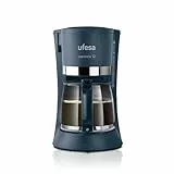 Ufesa Capriccio Cafetera de Goteo 12, Jarra 1.2L, 12 Tazas, 680W, Filtro Permanente, Placa Calefactora Antiadherente, Sistema Antigoteo, Auto Apagado, Azul/Verdoso