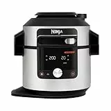 Ninja Foodi MAX Olla eléctrica multifunción con SmartLid, 7,5 l, 14 funciones de cocción en 1, Olla a presión, Freír con aire, Cocción lenta, Parrilla y más, sensor digital, acero inoxidable, OL750EU
