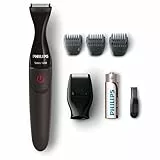 Philips MG1100 / 16 Recortadora de precisión 3 peines de barba y mini afeitadora - con pilas