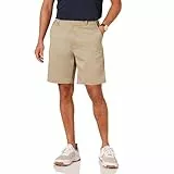 Amazon Essentials Pantalones Cortos Elásticos de Golf de Corte Clásico (Disponible en Tallas Grandes y para Personas Altas) Hombre, Marrón Caqui, 33W