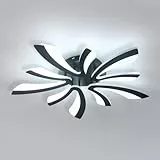 Comely Lámpara de Techo LED Negro, 50W 5025LM Forma de V Plafon LED Techo, 6500K Luz Blanca Fría, Acrílico Accesorio de Iluminación Moderno para Salon Dormitorio Comedor Baño Pasillo, Dia 72cm