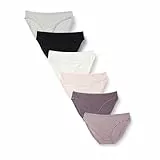 Amazon Essentials Braguita de Bikini de algodón (Disponible en Tallas Grandes) Mujer, Pack de 6, Multicolor/Neutral Shades, 46