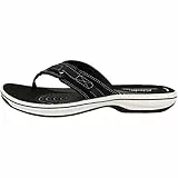 Clarks Brinkley Sea, Chanclas Mujer, Black Synthetic, 39.5 EU