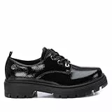 XTI - Zapatos Tipo Blucher Niña Negro - Calzado Cómodo y Versátil - Moda Casual - Modelo 15096801 (Talla 34)