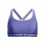 Under Armour Sujetador Deportivo Medio con Espalda Cruzada, Rebel Pink White White, Talla YM para Mujer