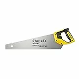 STANLEY Serruchos Jet Cut Fine para PVC, longitud de 450mm, Aserrado Rápido y Acabado Fino, Mango Ergonómico Bimateria, Marcas de 45° y 90°, 11 Dientes por Pulgada, 2-15-595
