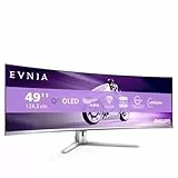 Philips Evnia 49M2C8900LA - Monitor Gaming Curvo OLED DQHD de 49 Pulgadas, 144 Hercios, 0,03ms GtG, HDR400, Ambiglow (5120x1440, HDMI 2.1, DisplayPort 1.4, USB-C, USB Hub) Blanco