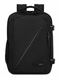 American Tourister Take2Cabin, bolsa de cabina Ryanair de 25 x 20 x 40 cm, 24 L, 0,40 kg, equipaje de mano, mochila de avión en forma de subsuelo, negra (negra)