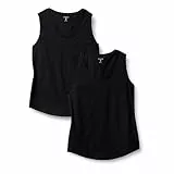 Amazon Essentials Top Sin Mangas 100% Algodón de Corte Regular Mujer, Pack de 2, Negro, XXL
