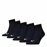 PUMA Unisex Quarter Plain, Calcetines Unisex adulto, Black, 39-42