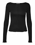 VERO MODA Vmmaggie LS Boatneck Top VMA Noos Camiseta de Manga Larga, Negro, XS Mujeres