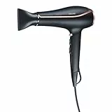 Beurer HC80 - Secador de pelo, 2200 W, motor AC profesional, color negro, detalles cromados