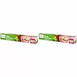 Bayeco - Papel Film Transparente - Gran adherencia - Estuche con sierra de corte - Apto para contacto con alimentos - Color transparente - Rollo papel film cocina de 100 metros (Paquete de 2)