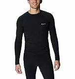 Columbia Midweight Stretch Long Sleeve Top, Ropa Interior Camiseta Térmica para Hombre, Black, Talla L