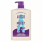 Aussie Miracle Moist Acondicionador 1000ml, fórmula Hidratante para Revitalizar y Restaurar el Pelo Quebradizo y Seco, con Aceite de Macadamia, Vegano
