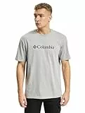 Columbia CSC Basic Logo Short Sleeve, Camiseta De Manga Corta para Hombre, Columbia Grey Heather, Talla M