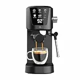 Cecotec Cafetera Express para Espresso y Cappuccino Power Espresso 20 Touch. 1350W, 20 Bares, Pantalla Táctil, Vaporizador, Depósito Agua 1L, Thermoblock, Calientatazas, Bandeja Goteo, Accesorios