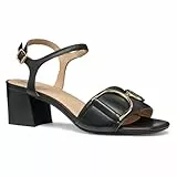 Geox D New ERAKLIA 50 B, Sandalia Tacón Mujer, Black, 35 EU