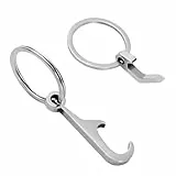 2 Pcs Llaveros Abridores de Botellas, Llaveros Abrebotellas Portátil, Abrebotellas Personalizados, Novedoso Llavero Abrelatas de Cerveza de Acero Inox para Bar Regalos de Boda para Invitados Fiesta