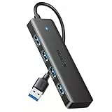 UGREEN Hub USB 3.0 con 4 Puertos Adaptador Ladron Multipuertos 5Gbps Alta Velocidad Compatible con MacBook Pro Air iMac Surface XPS PC Portátil Disco Duro Teclado Ratón PS5 (15cm)