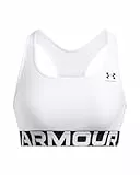 Under Armour Mujer Heatgear Mid, Sujetador Deportivo elástico con sujeción Media, Top de Gimnasio con Doble Forro noWhite / / Black,MD