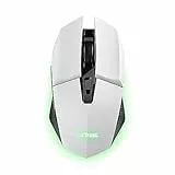 Trust Gaming GXT 110W Felox Ratón Inalámbrico Gaming Recargable, Batería de 80h, 800-4800 dpi, Iluminación LED Multicolor, 6 Botones, Ratón Gaming para Portátil, PC, Windows - Blanco