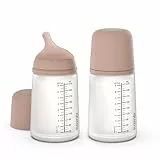 Suavinex, Pack 2 Biberón Anticólico Zero Zero 270 ml con Tetina de Flujo Medio (M) de Silicona, Bebés +3 Meses, Leche Materna, de Fórmula y Líquidos Densidad Media, Compatible Lactancia, Medium