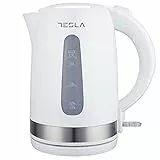 Tesla Hervidor Eléctrico KT200WX, 1850-2200W, Capacidad 1.7L, Protección contra Sobrecalentamiento, Indicador Nivel de Agua, Blanco
