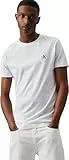 Calvin Klein Camiseta de Manga Corta Hombre CK Essential Slim Fit, Blanco (Bright White), M