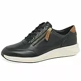 Clarks Un Rio Zip Leather, Zapatillas Mujer, Black Leather, 39 EU