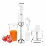 Ufesa Batidora de Mano Venus Max 1200W con Función Turbo, 4 Cuchillas Inox, Velocidad Variable, Diseño Antisalpicaduras, Set 3 en 1 con Picadora, Batidor y Vaso Medidor