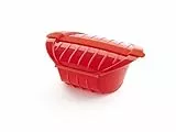 Lékué Estuche Vapor hondo de silicona platino, Rojo, 1-2 personas