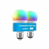 Broadlink Bombillas inteligentes de configuración fácil (FFS), solo funcionan con Alexa, con BLE Mesh, led A60 E27 con cambio de color, 9 W, 800 lm, 2 unidades, clase energética F