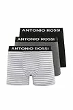 Antonio Rossi (Paquete de 3) para hombres Hipsters Boxer ajustados, Calzoncillos multiuso con cinturilla elástica para hombres, Transpirables y suaves para uso diario