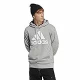 adidas Hombre Essentials French Terry Big Logo Hoodie, Medium Grey Heather, M