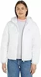 Tommy Jeans TJW Quilted Tape Hood Puffer EXT DW0DW17242 Chaquetas Acolchadas, Blanco (White), L para Mujer