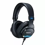 Sony MDR-M1 Auriculares de Estudio Cerrados - Cableados, reproducción de Banda Ultra Ancha (5Hz - 80 kHz), para Estudios y Mezclas, Ligeros 216g, Incluyen 2 Cables extraibles, Negro
