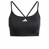 adidas Mujer AeroReact Training 3Stripes Bra, Black, M
