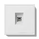 BSEED Enchufe Estándar UE Enchufe de Teléfono Individual con Garras, Enchufe Empotrada con Marco de PC, 80×80mm Blanco
