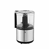 WMF Kitchenminis - Chopper Picadora Mini, 65 W, Acero Inoxidable, Dos cuchillas con tecnología Perfect Cut, Recipiente de 0,3 litros de Tritan, con bloqueo especial de seguridad, libre de BPA