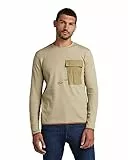 G-STAR RAW Lightweight Slanted Pocket Sweater, Camisetas para Hombre, Verde (lt moss D21192-C930-B249), S