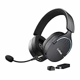 Trust Gaming GXT 491 Fayzo Cascos Gaming Inalámbricos Bluetooth + 2.4 GHz, 7.1 Sonido Envolvente, Batería de 22 Horas, Auriculares Inalámbricos RGB Over-Ear PC PS5 PS4 Switch - Negro