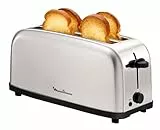 Moulinex Classic LS330D Tostador Acero Inoxidable, 2 Ranuras largas y anchas, 1400 W, 6 Posiciones Tostado, Función Stop y Bandeja Recogemigas, para Todo Tipo de Pan normal, molde, artesano