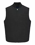 JACK & JONES Joreaton Wool Worker Gilet Chaqueta, Negro/Detalles: Checks, S Hombres