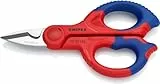 Knipex Tijeras para electricistas con fundas multicomponentes, reforzadas con fibras de vidrio 155 mm (cartulina autoservicio/blíster) 95 05 155 SB
