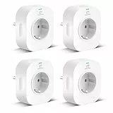 Enchufe Inteligente Alexa, Enchufe Wi-Fi Medidor Consumo, Tomada Inteligente Programable con Temporizador, Control Remoto por APP&Voz, Compatible con Alexa, Google Home y SmartThings, 16A 3680W, 4Pack